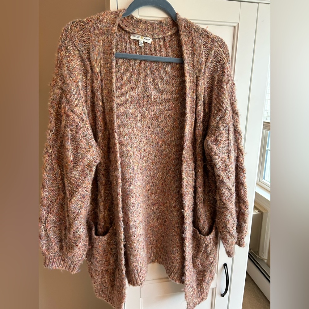 Boho-Chic and COZY- Pink/Multi Colored Oversized Cardigan - Picture 2 of 8